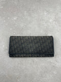 Dior Vintage Black Oblique Jacquard Long Wallet