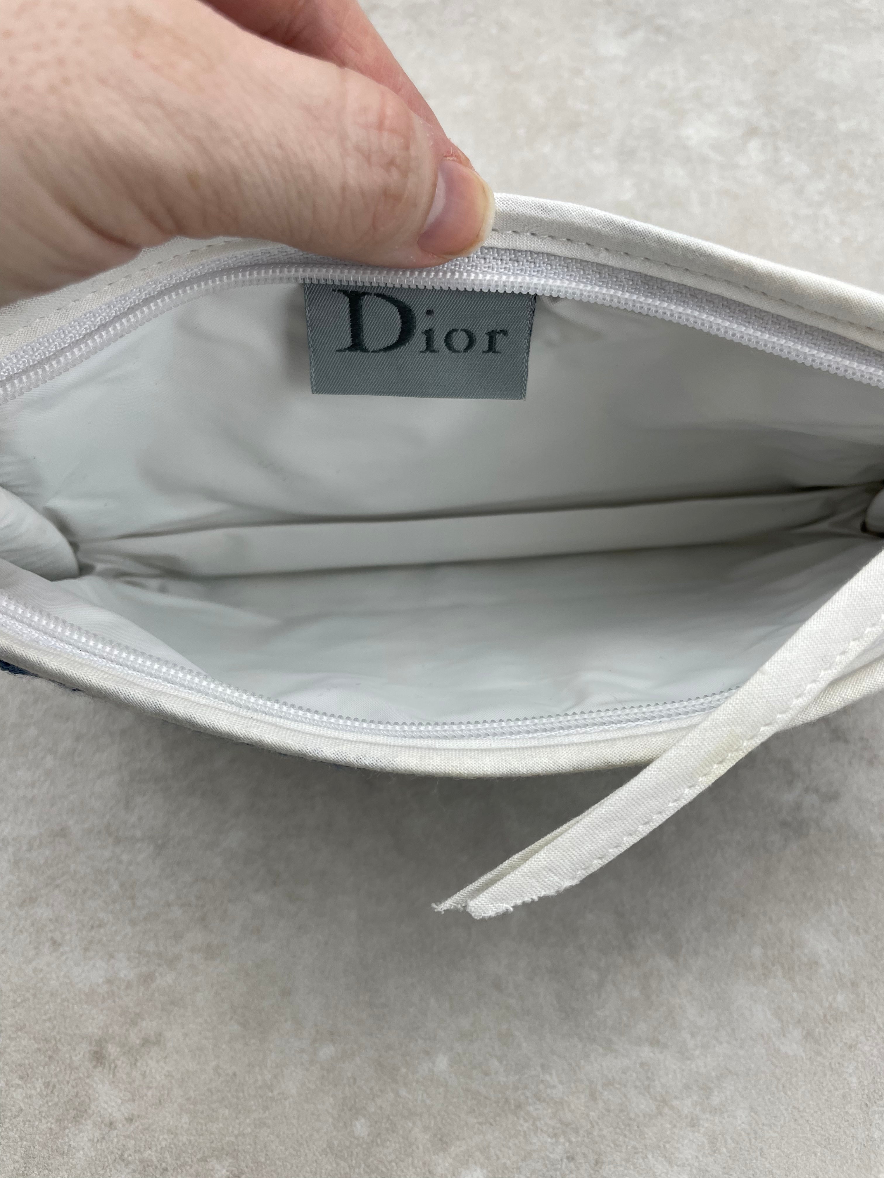 Pochette Dior Vintage by John Galliano Trotter Monogram Bleu