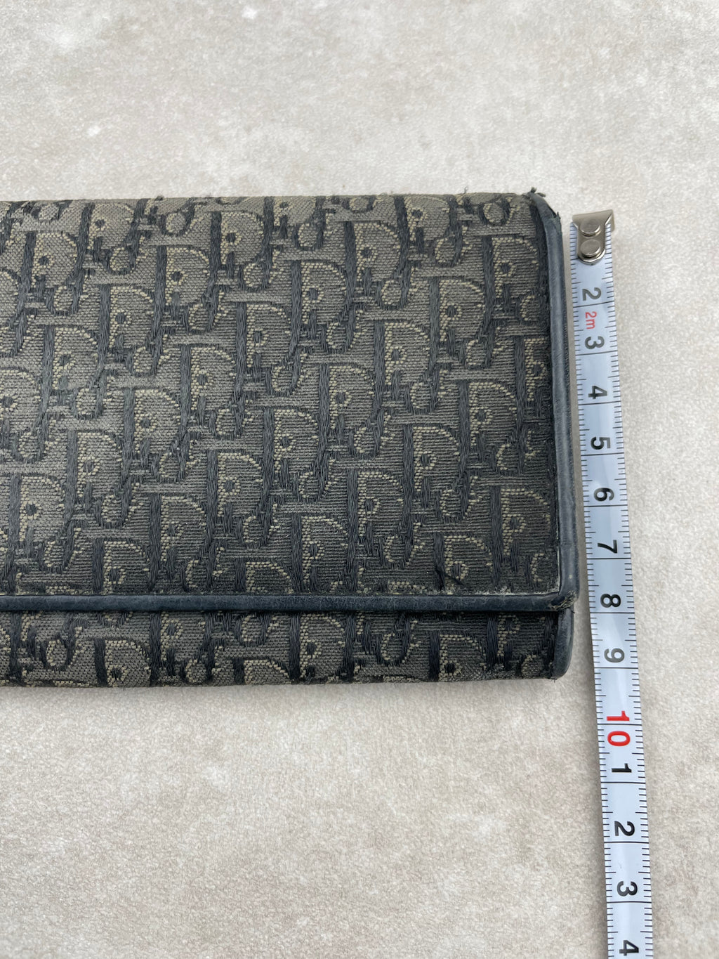 Dior Vintage Black Oblique Jacquard Long Wallet