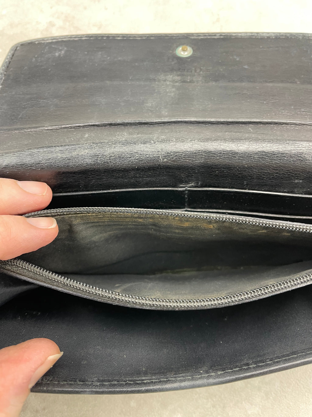 Dior Vintage Black Oblique Jacquard Long Wallet