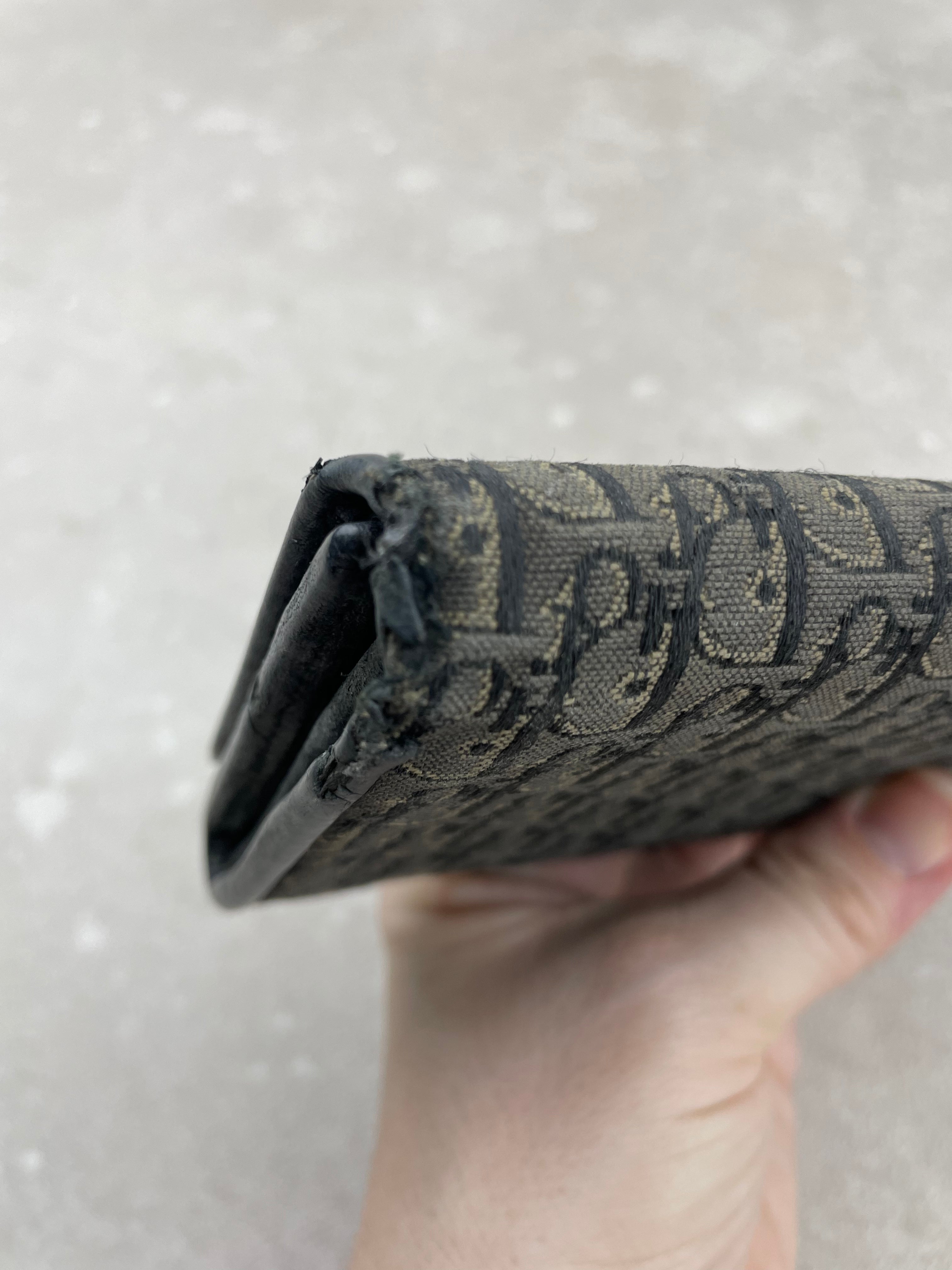 Dior Vintage Black Oblique Jacquard Long Wallet