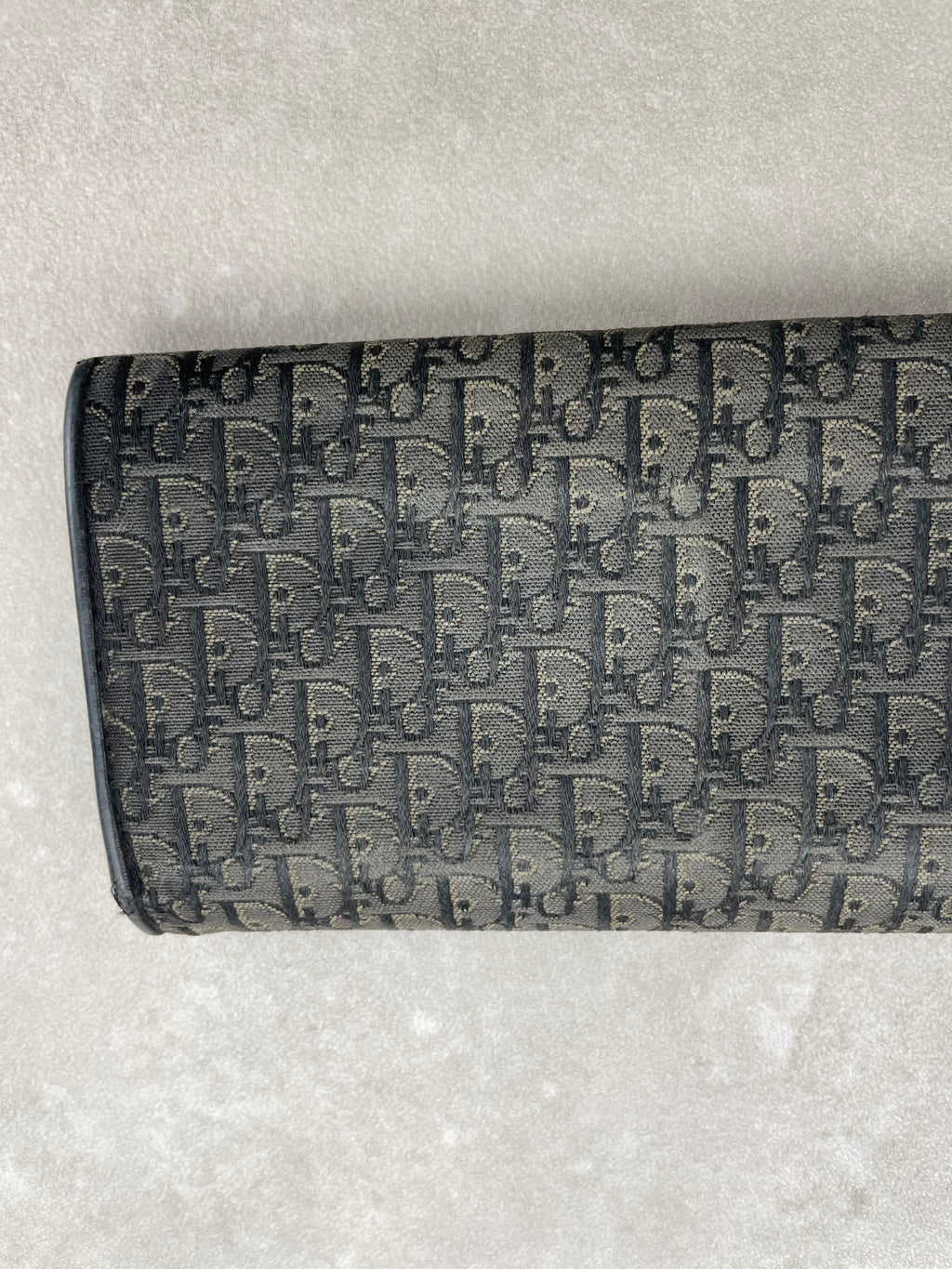 Dior Vintage Black Oblique Jacquard Long Wallet