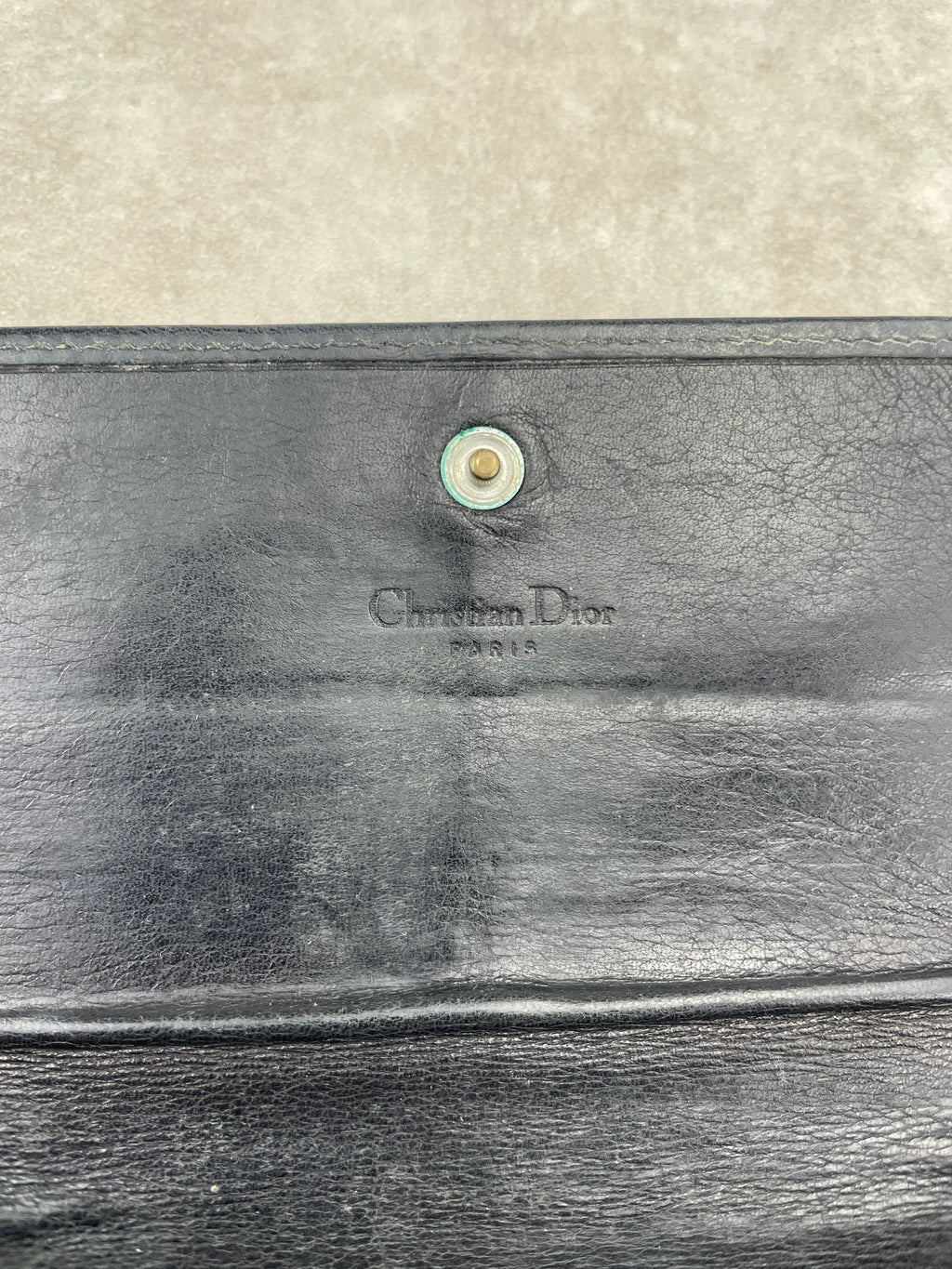 Dior Vintage Black Oblique Jacquard Long Wallet