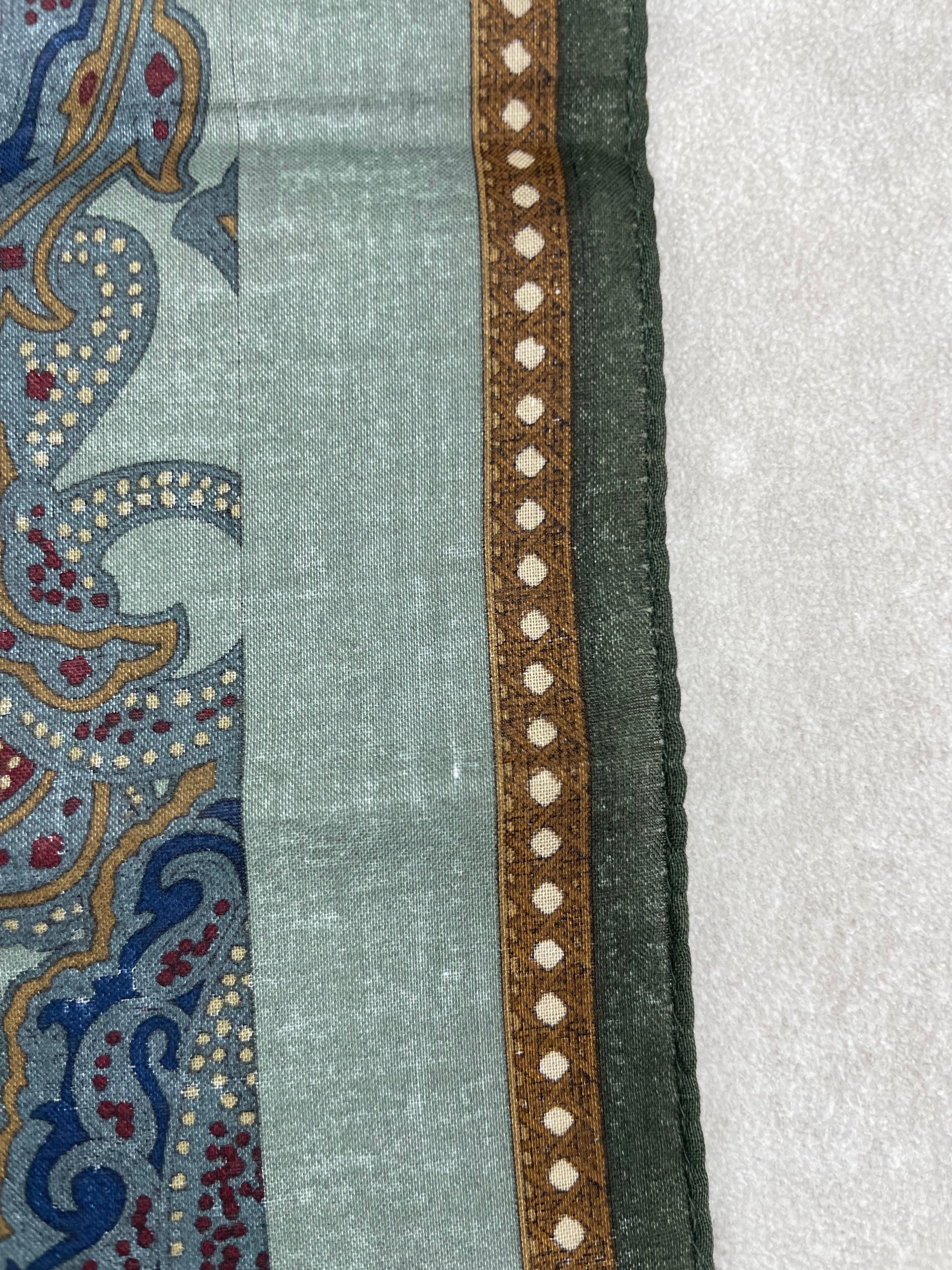 Carré Dior Vintage en Coton Bleu et Vert