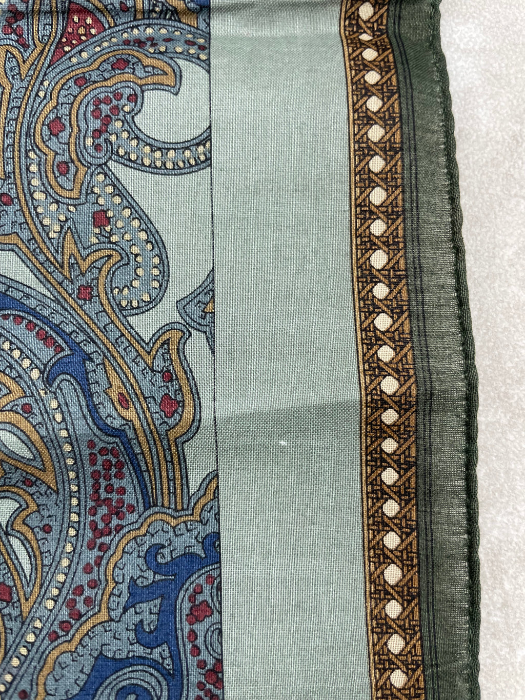 Carré Dior Vintage en Coton Bleu et Vert