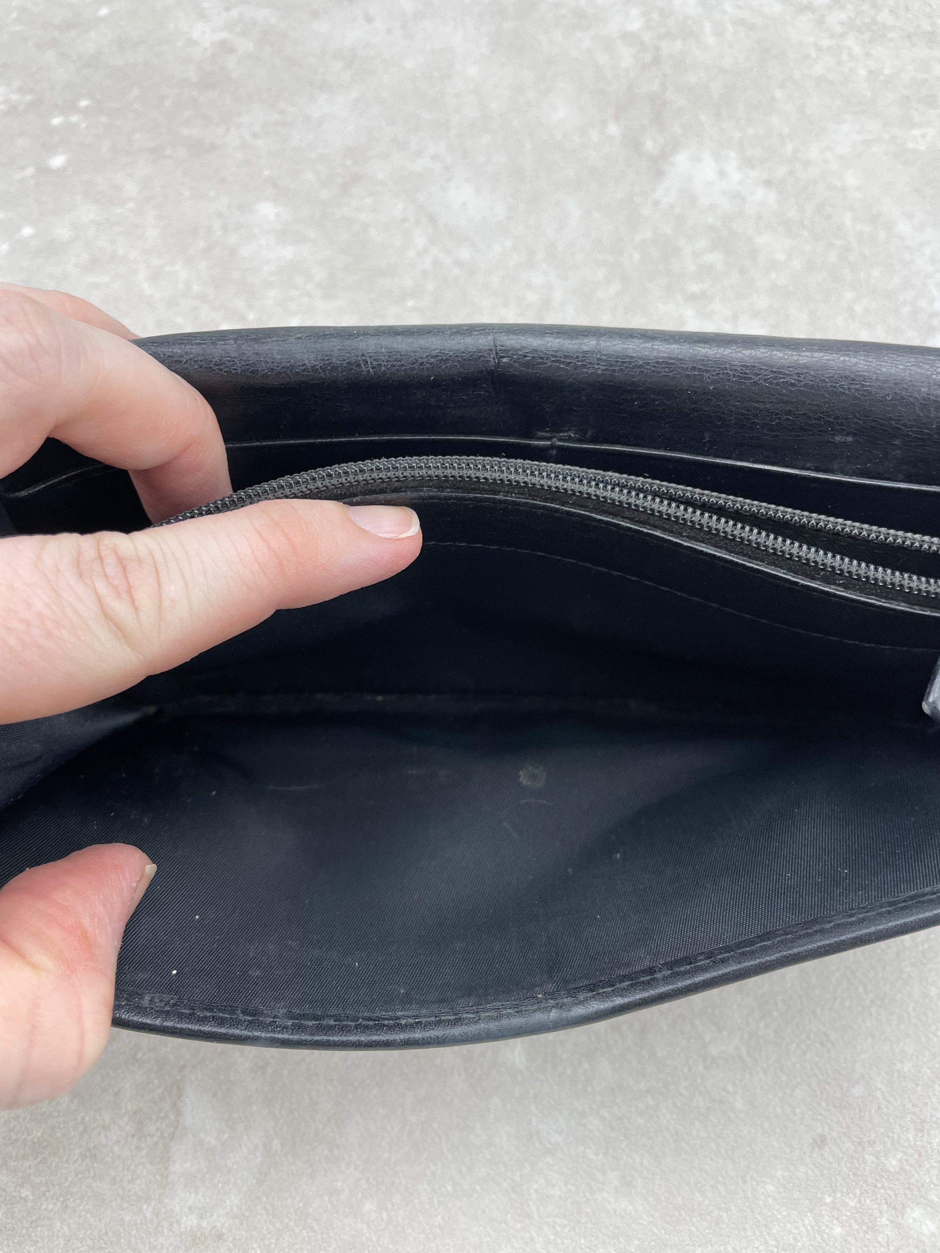 Dior Vintage Black Oblique Jacquard Long Wallet