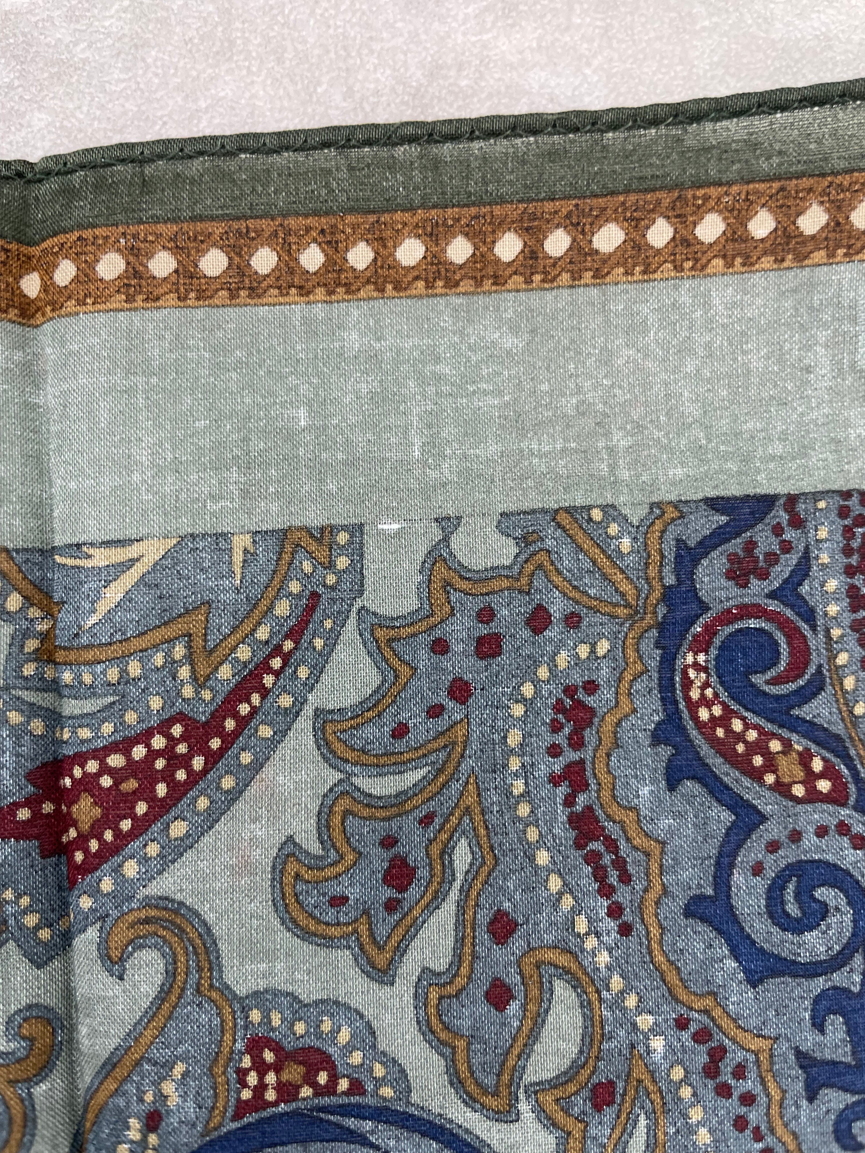 Carré Dior Vintage en Coton Bleu et Vert