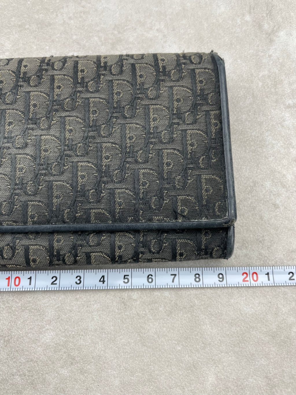 Dior Vintage Black Oblique Jacquard Long Wallet